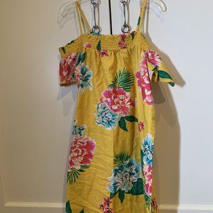 Old Navy Mustard Floral Dress